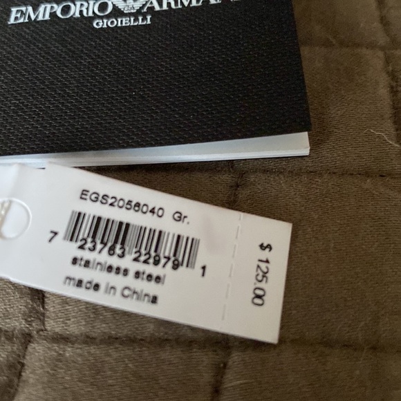 Men’s Emporio Armani, stainless steel cufflinks new in box